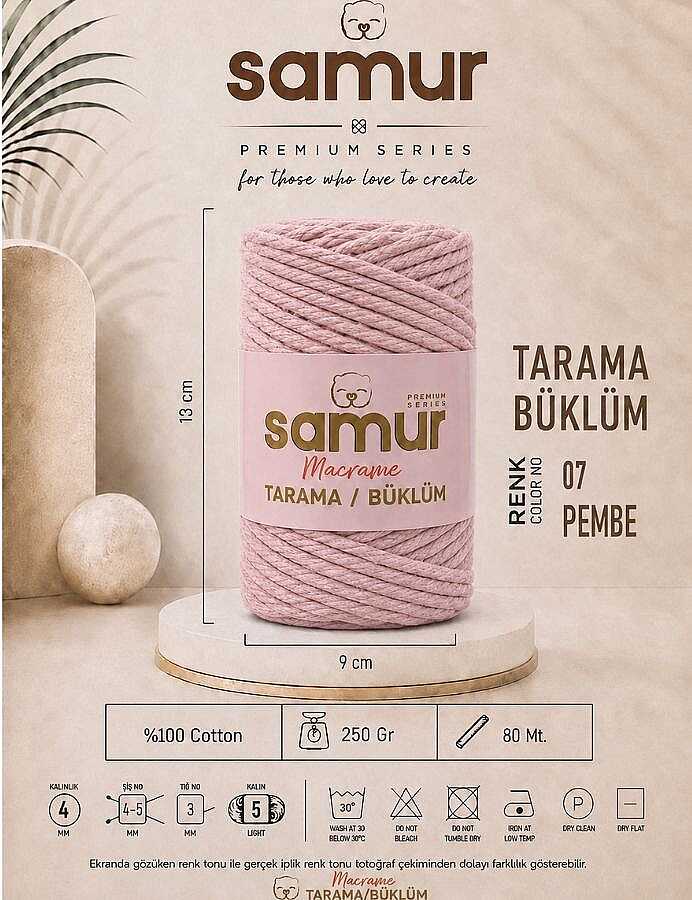 SAMUR,TARAMA BÜKLÜM MAKROME 07 PEMBE