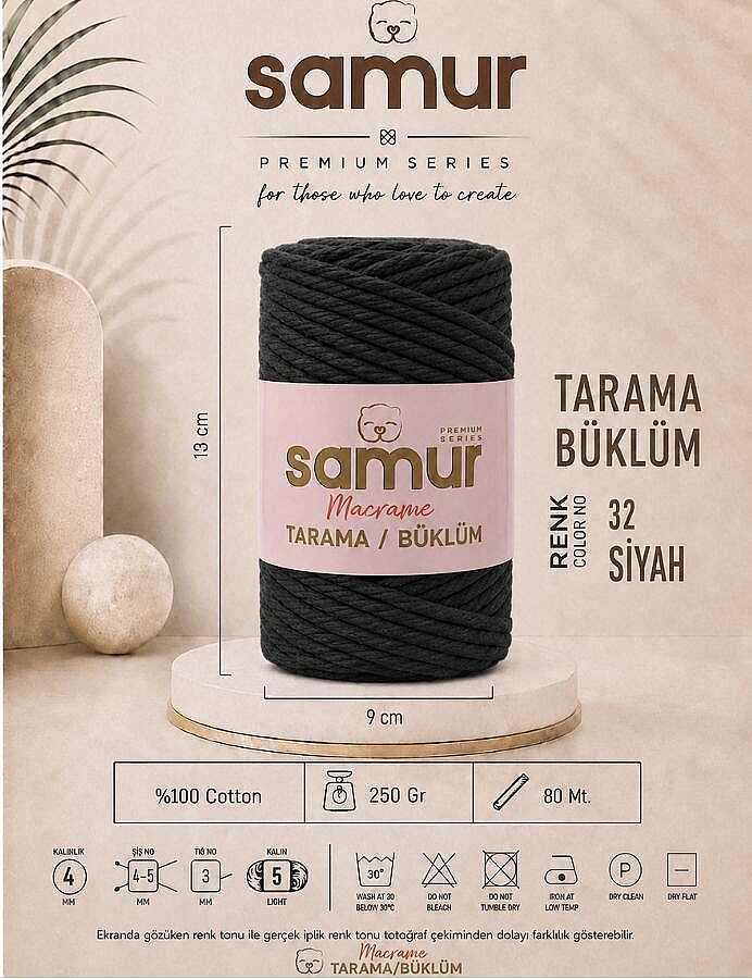SAMUR,TARAMA BÜKLÜM MAKROME 32 SİYAH