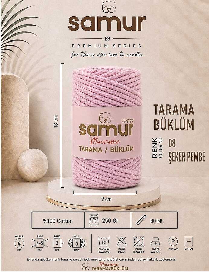 SAMUR,TARAMA BÜKLÜM MAKROME 08 ŞEKER PEMBE