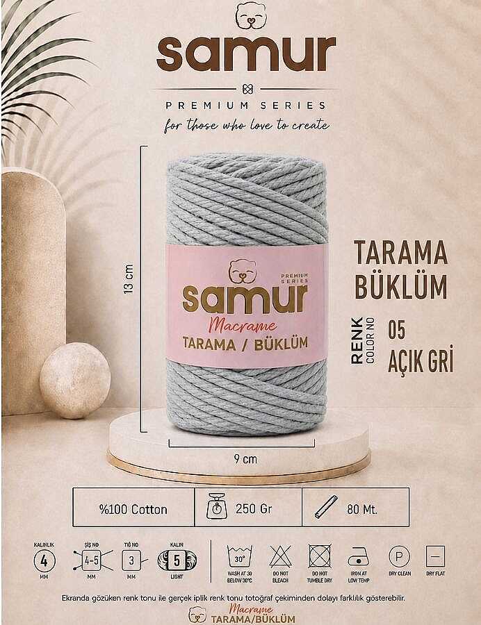SAMUR,TARAMA BÜKLÜM MAKROME 05 AÇIK GRİ